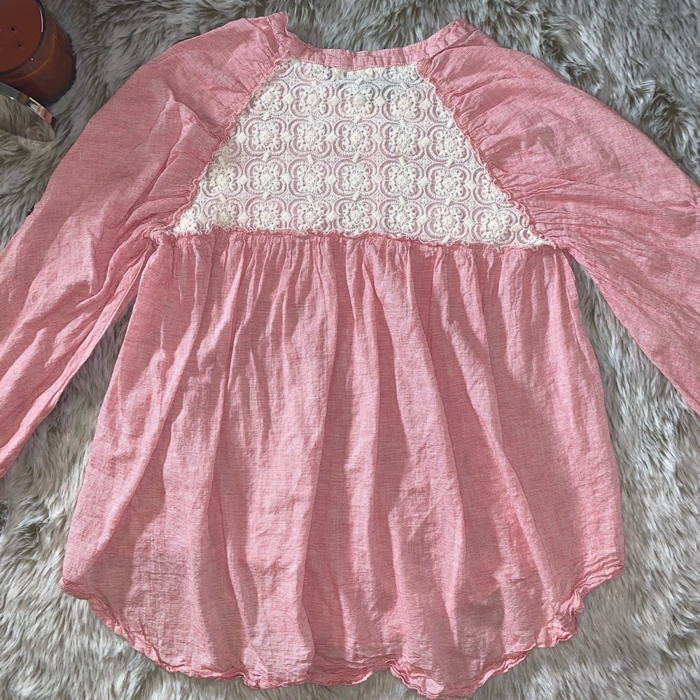 Umgee Lightweight Red/White Oversized Top - Picture 5 of 5